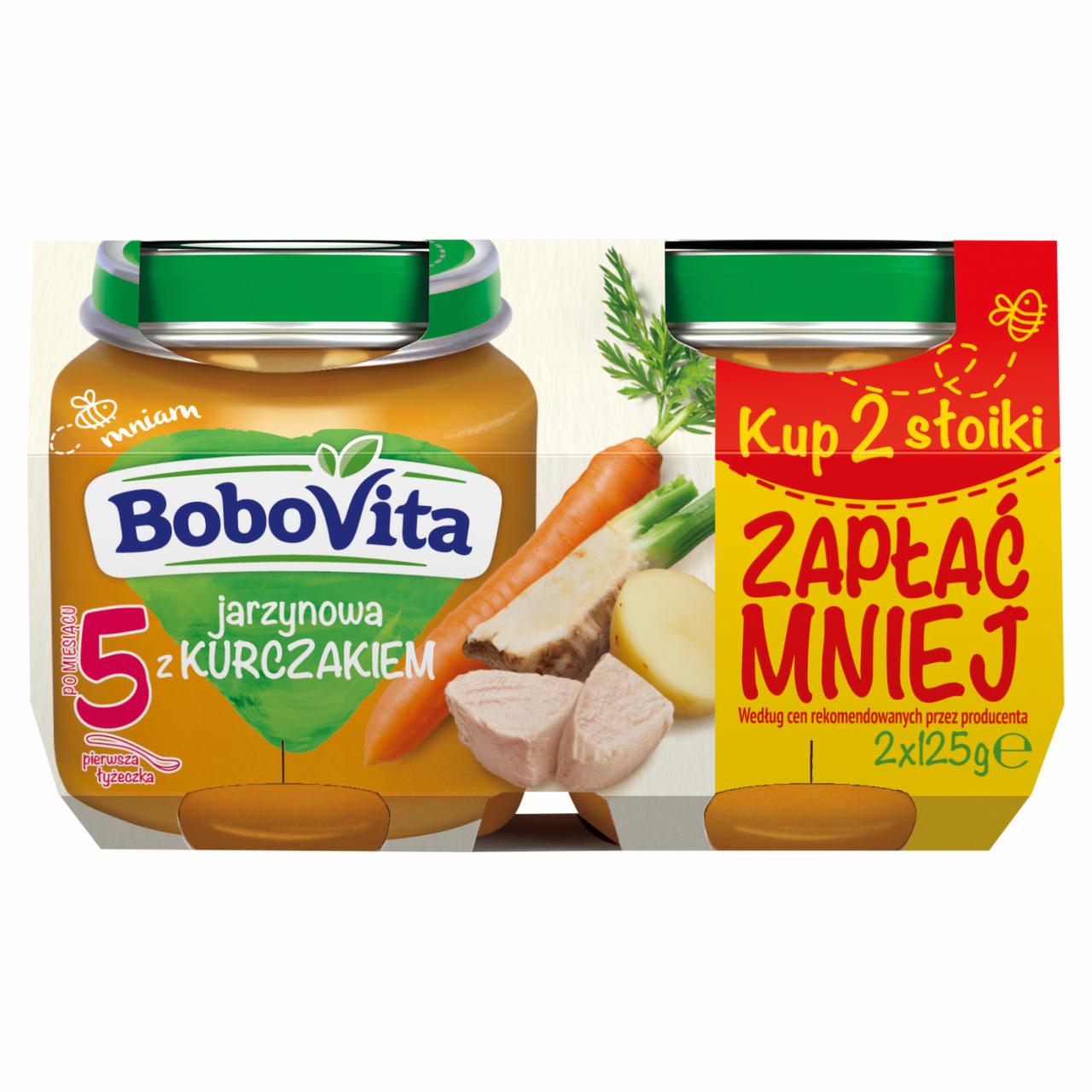 Zdjęcia - BoboVita Jarzynowa z kurczakiem po 5 miesiącu 2 x 125 g