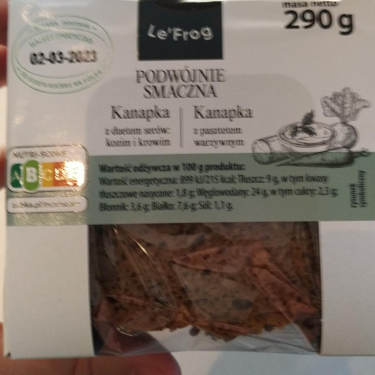 Zdjęcia - Kanapka z duetem serów kanapka z pasztetem warzywnym Le'frog