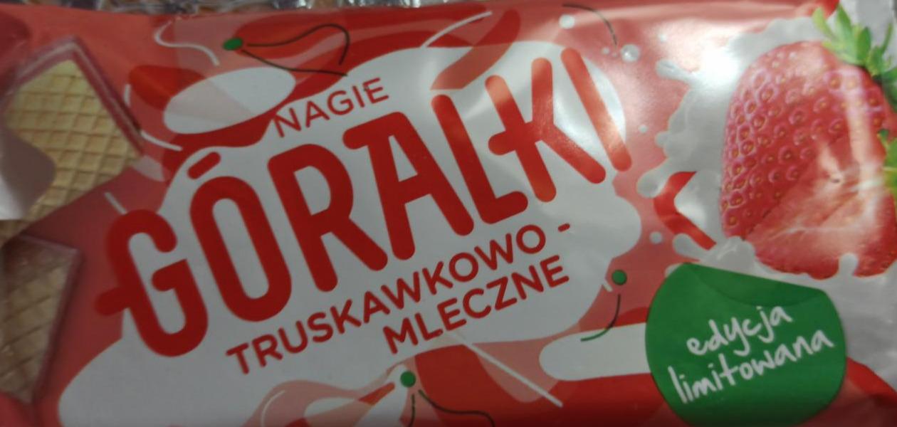 Zdjęcia - Góralki Nagie Kruche wafelki truskawkowo-mleczne 42 g