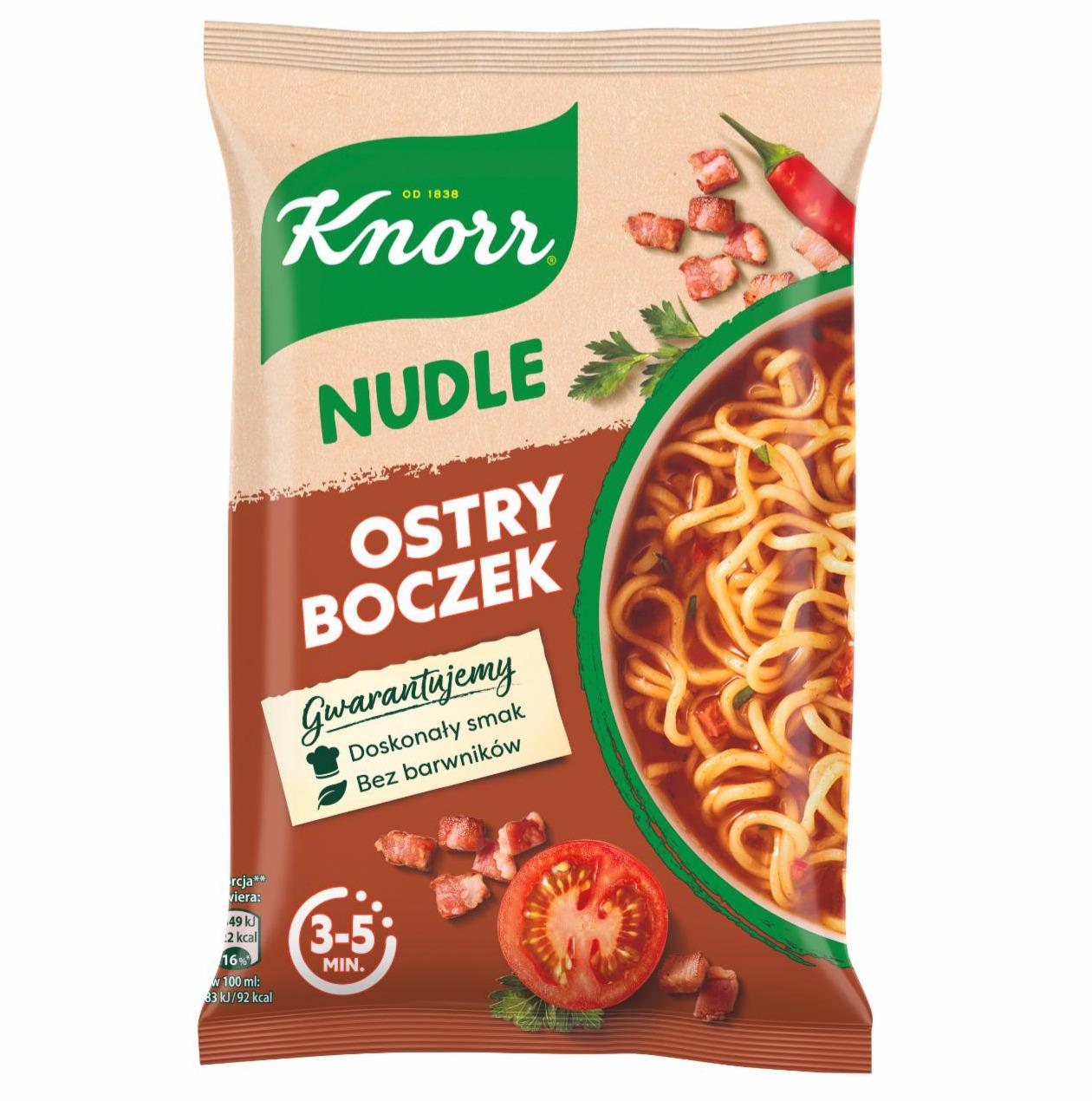 Zdjęcia - Knorr Nudle Zupa-danie ostry boczek 63 g