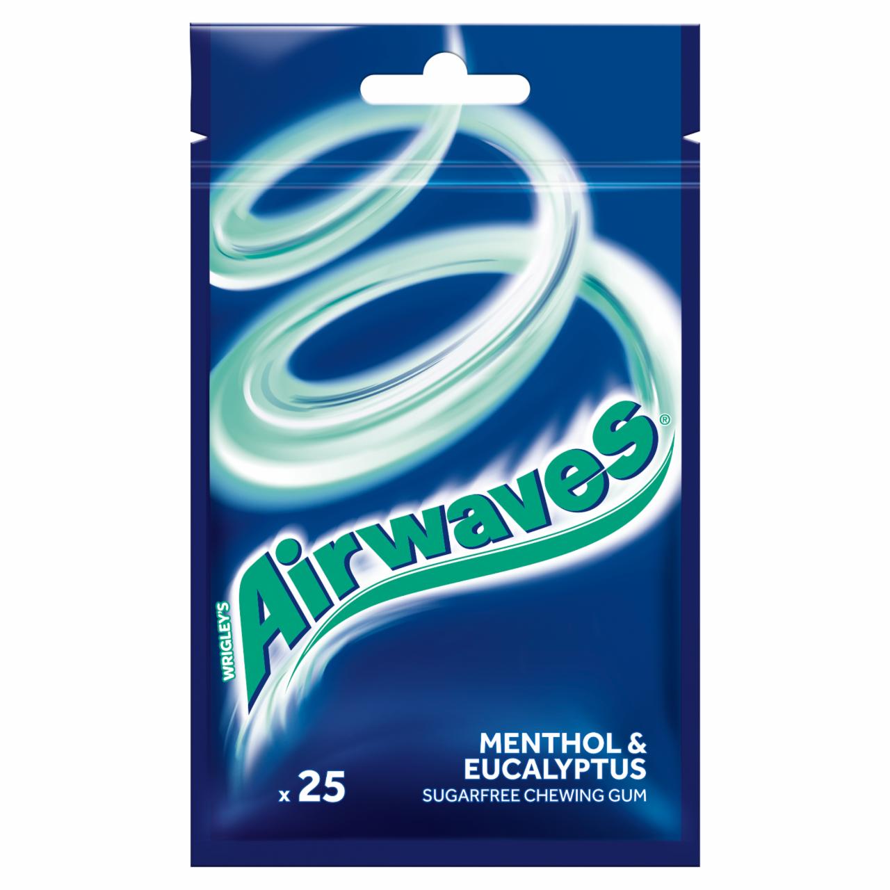 Zdjęcia - Airwaves Menthol & Eucalyptus Guma do żucia bez cukru 35 g (25 drażetek)