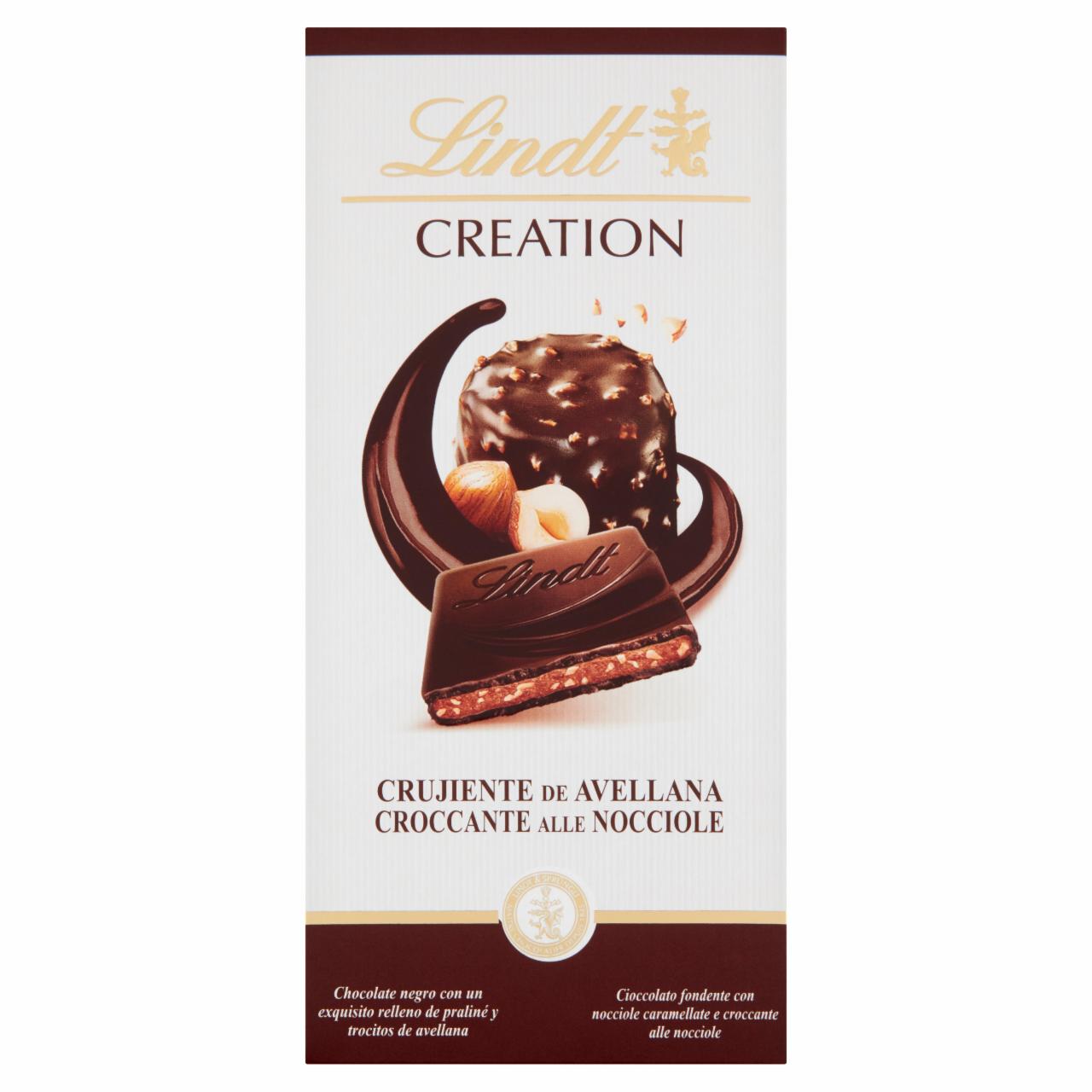 Zdjęcia - Lindt Creation Czekolada ciemna nadziewana praliną i kawałkami orzechów laskowych 150 g