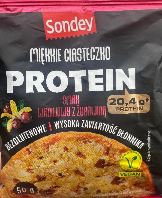 Zdjęcia - Miękkie ciasteczko protein smak waniliowy z żurawiną Sondey