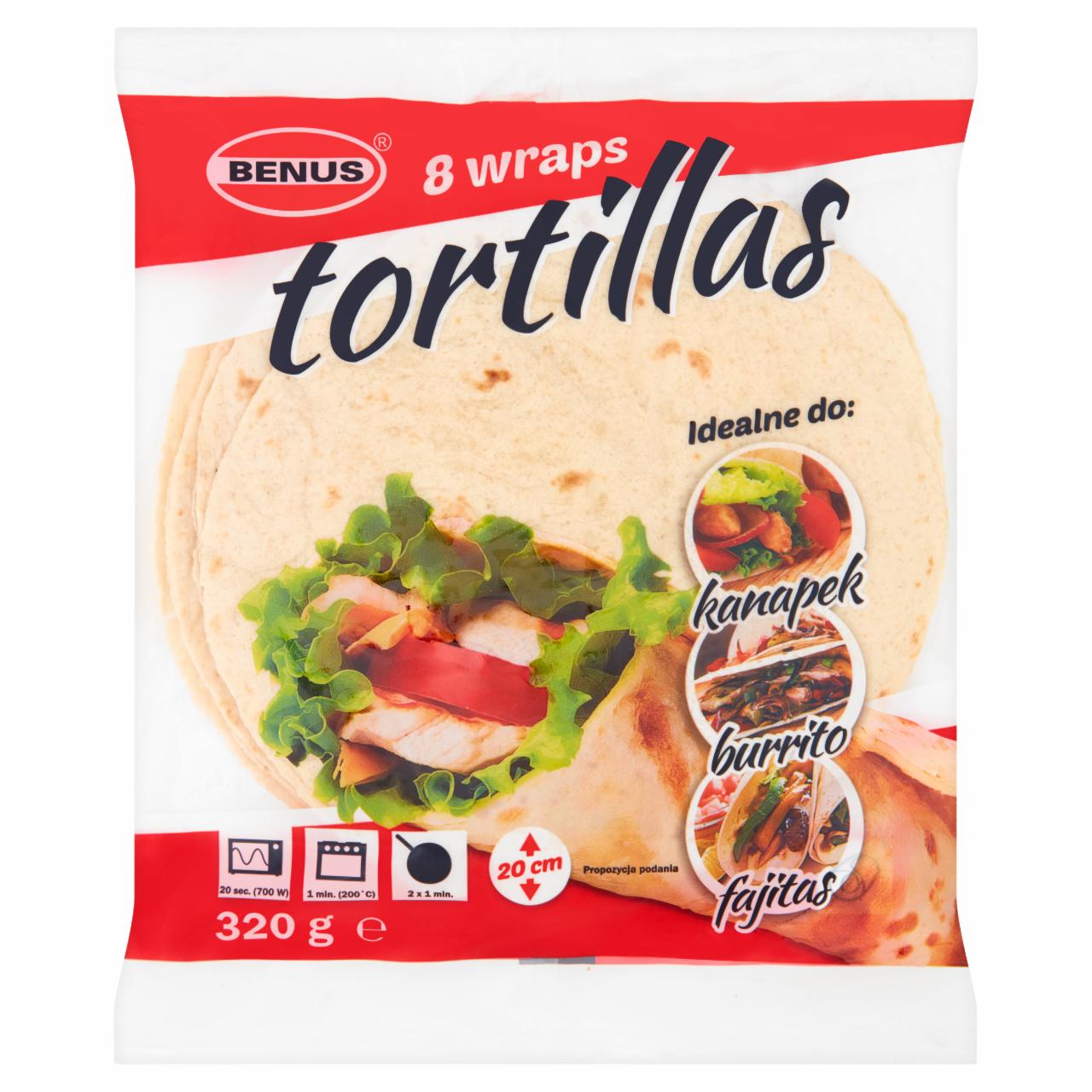 Zdjęcia - Benus Tortilla placki do napełniania 20 cm 320 g (8 sztuk)