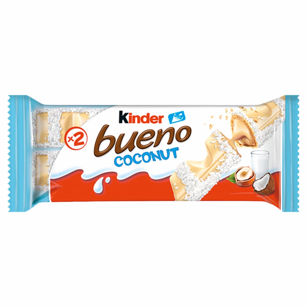 Zdjęcia - Kinder Bueno Coconut Wafel w białej czekoladzie z kokosowym nadzieniem 39 g (2 x 19,5 g)