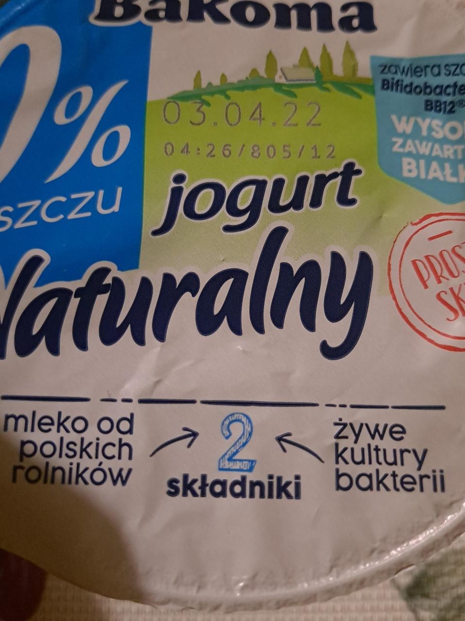 Zdjęcia - Bakoma jogurt naturalny 0% tłuszczu 170g