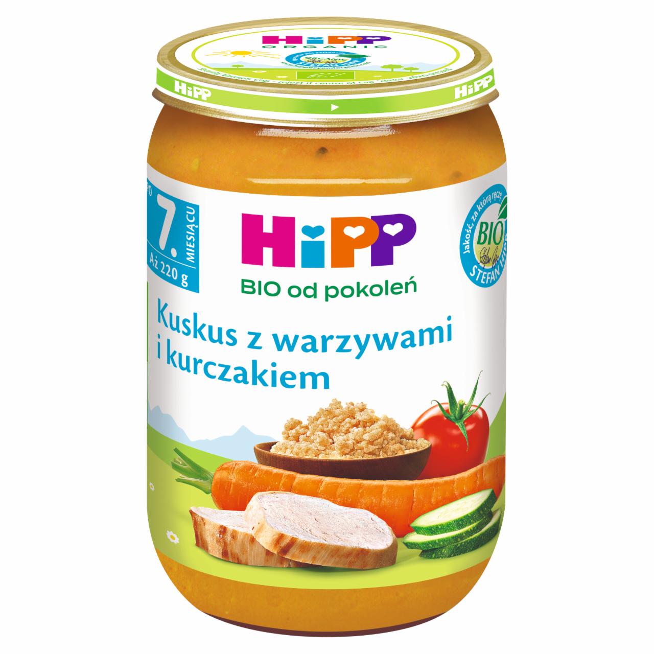 Zdjęcia - HiPP BIO Kuskus z warzywami i kurczakiem po 7. miesiącu 220 g