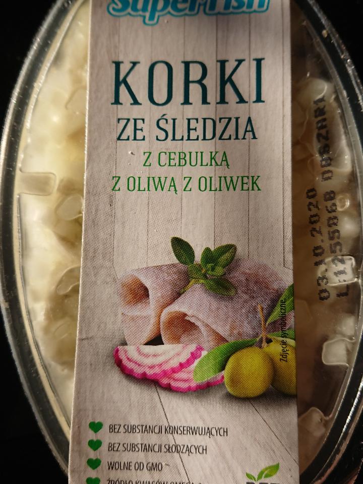 Zdjęcia - SuperFish Korki ze śledzia z cebulką z oliwą z oliwek 250 g