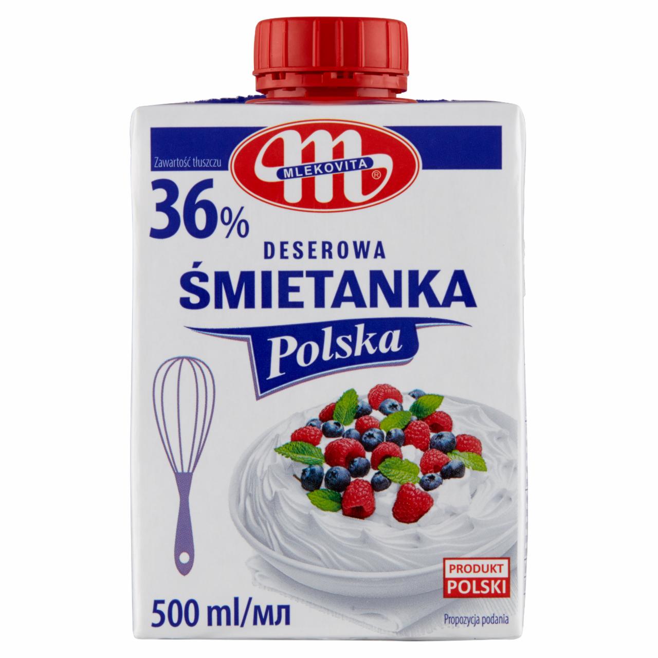 Zdjęcia - Mlekovita Śmietanka Polska deserowa 36 % 500 ml