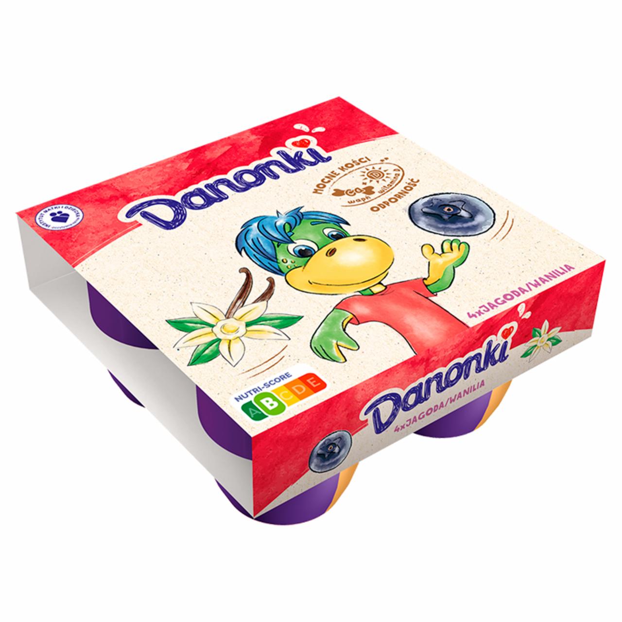 Zdjęcia - Danone Danonki Pół na Pół Serek jagoda wanilia 360 g (4 x 90 g)