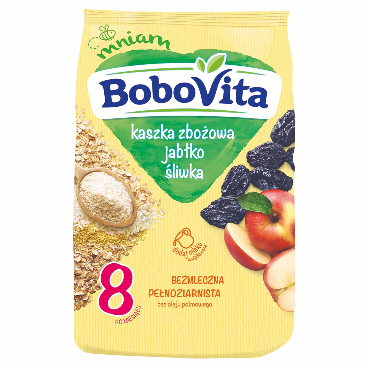 Zdjęcia - BoboVita Kaszka zbożowa jabłko śliwka po 8. miesiącu 180 g