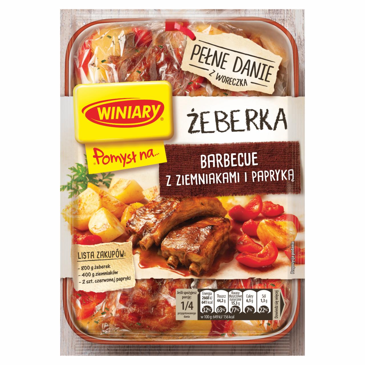 Zdjęcia - Winiary Pomysł na... Pełne danie Żeberka barbecue z ziemniakami i papryką 44 g