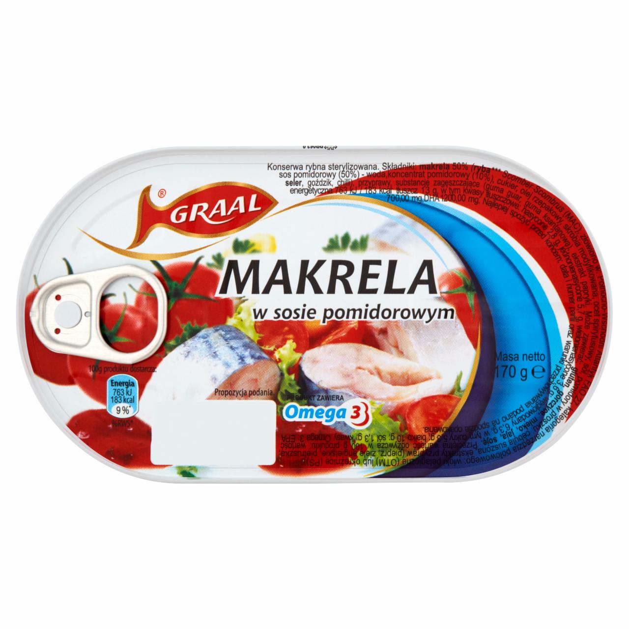 Zdjęcia - Graal Makrela w sosie pomidorowym 170 g