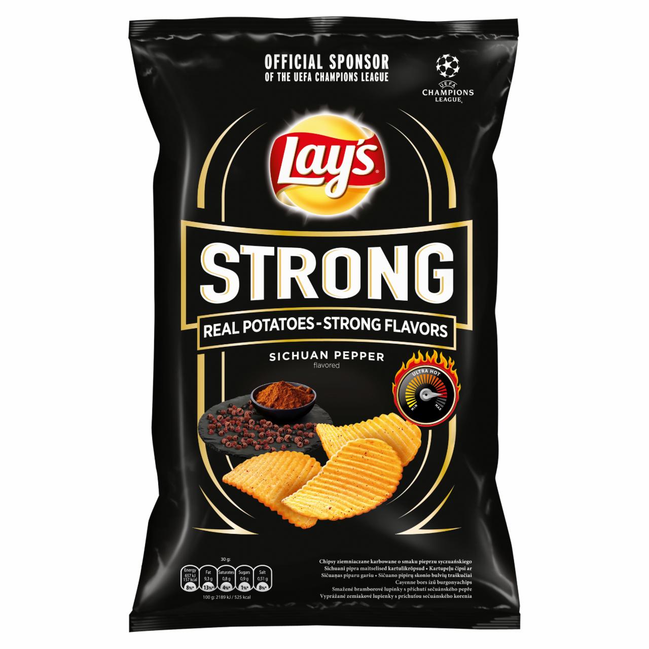 Zdjęcia - Lay's Strong Chipsy ziemniaczane karbowane o smaku pieprzu syczuańskiego 130 g