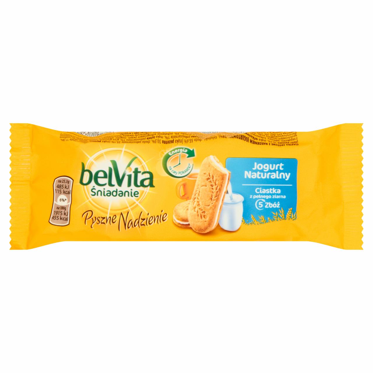 Zdjęcia - belVita Śniadanie Pyszne Nadzienie Jogurt naturalny Ciastka z pełnego ziarna 50,6 g