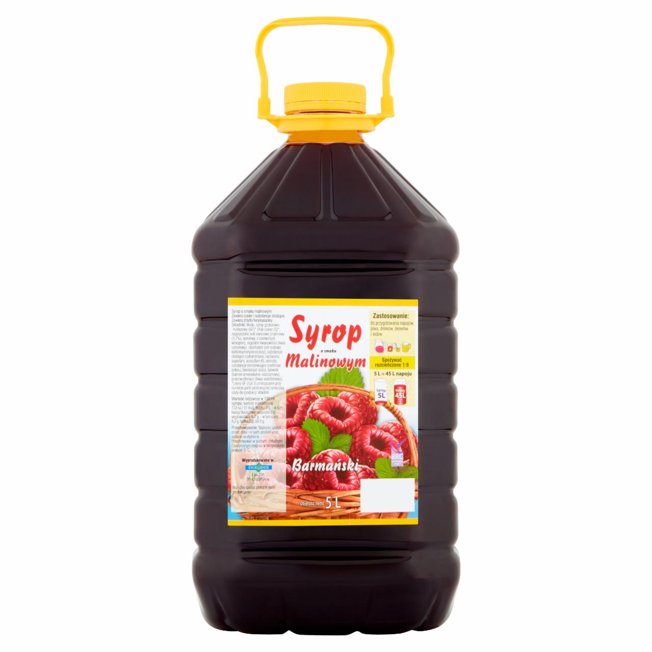 Zdjęcia - Syrop barmański o smaku malinowym 5 l