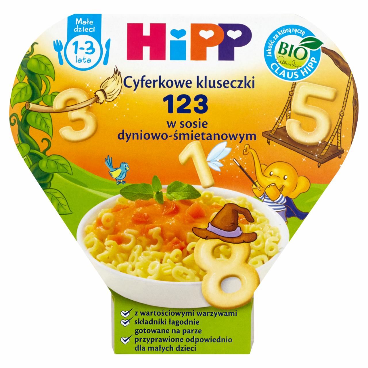 Zdjęcia - HiPP BIO Cyferkowe kluseczki 123 w sosie dyniowo-śmietanowym 1-3 lata 250 g