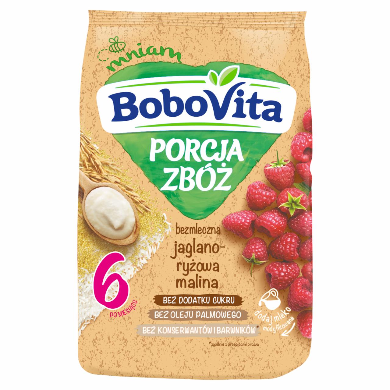 Zdjęcia - BoboVita Porcja zbóż Bezmleczna jaglanka z ryżem malina po 6 miesiącu 170 g