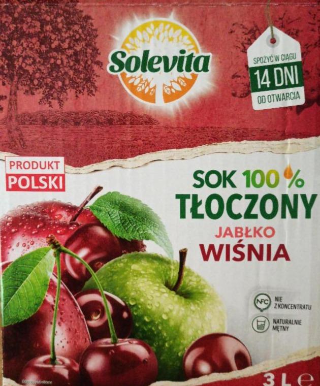 Zdjęcia - sok 100% tłoczony jabłko wiśnia solevita