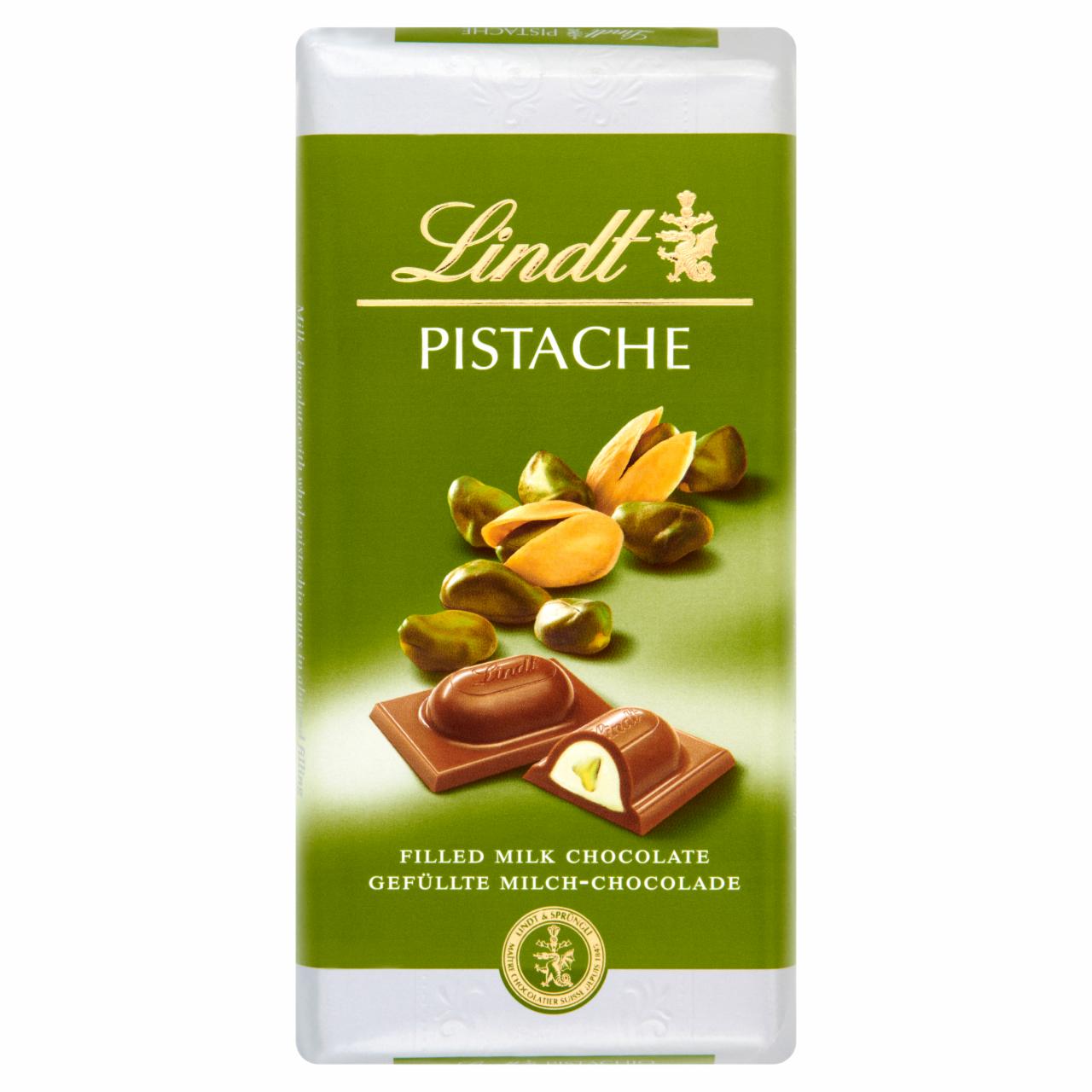 Zdjęcia - Lindt Pistache Czekolada mleczna nadziewana pistacjami 100 g