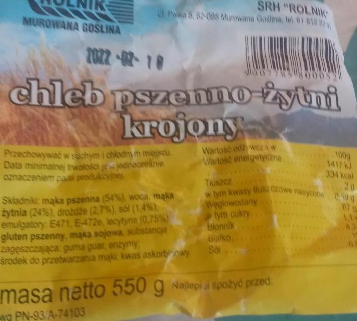 Zdjęcia - chleb pszenno-żytni krojony ROLNIK