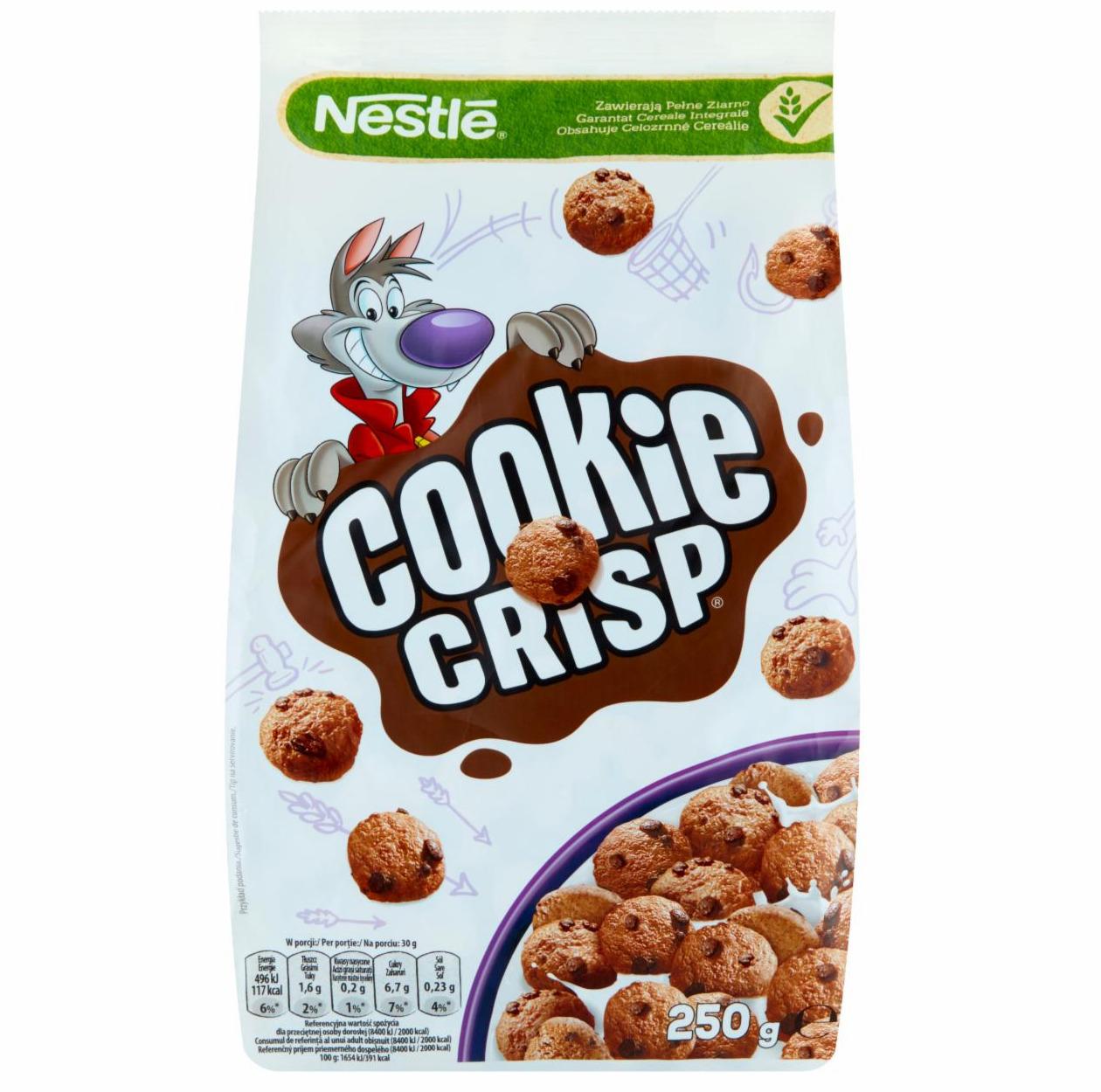 Zdjęcia - Cookie Crisp Zbożowe płatki w kształcie ciasteczek o smaku czekoladowym 250 g Nestlé