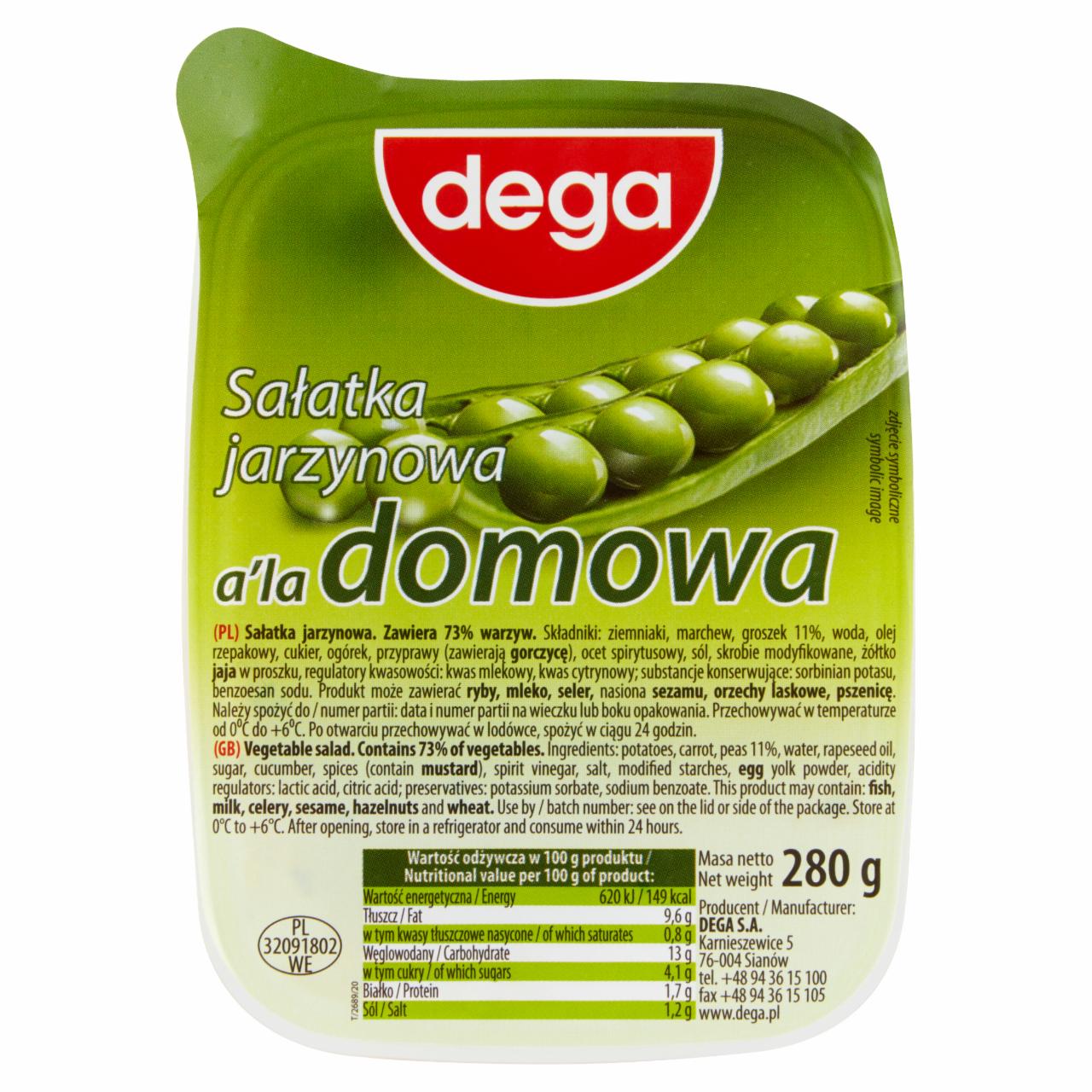 Zdjęcia - dega Sałatka jarzynowa a'la domowa 280 g