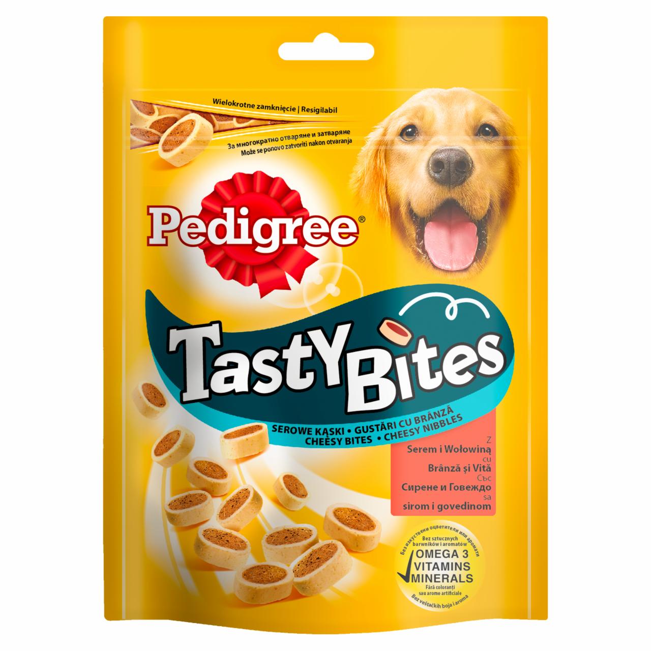 Zdjęcia - Pedigree Tasty Bites Karma uzupełniająca z serem i wołowiną 140 g