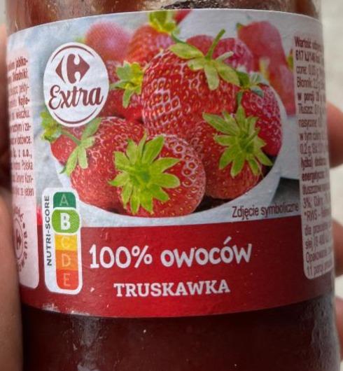 Zdjęcia - Dżem truskawkowy 100% owoców truskawka Carrefour Extra