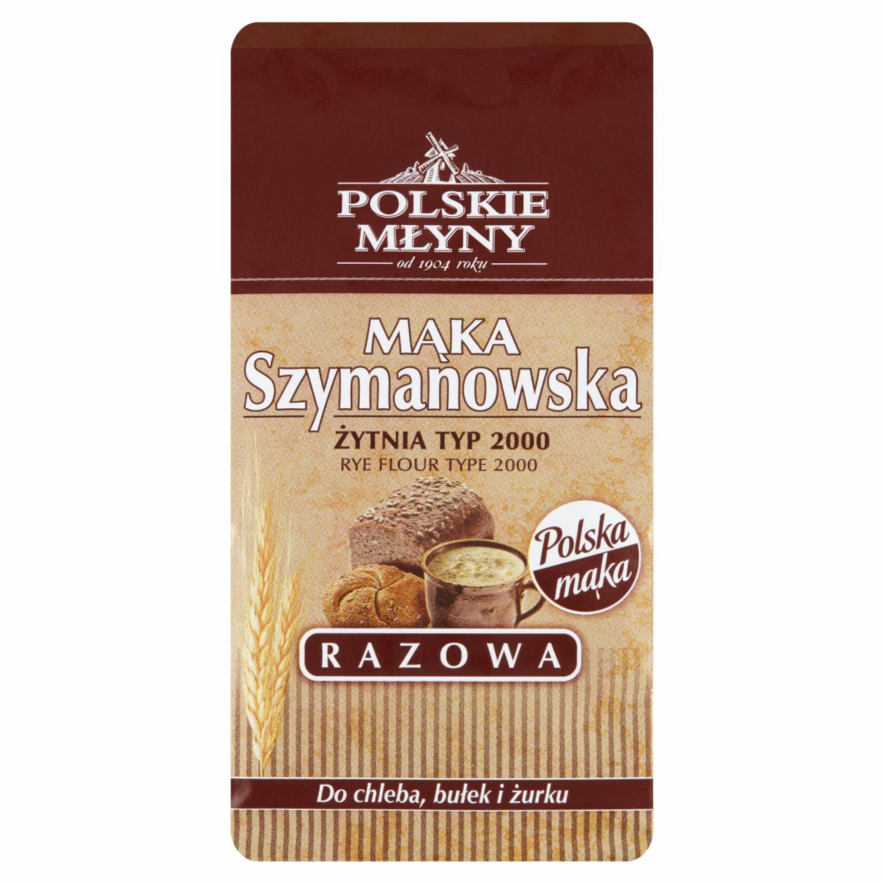 Zdjęcia - Polskie Młyny Mąka Szymanowska Razowa żytnia typ 2000 800 g