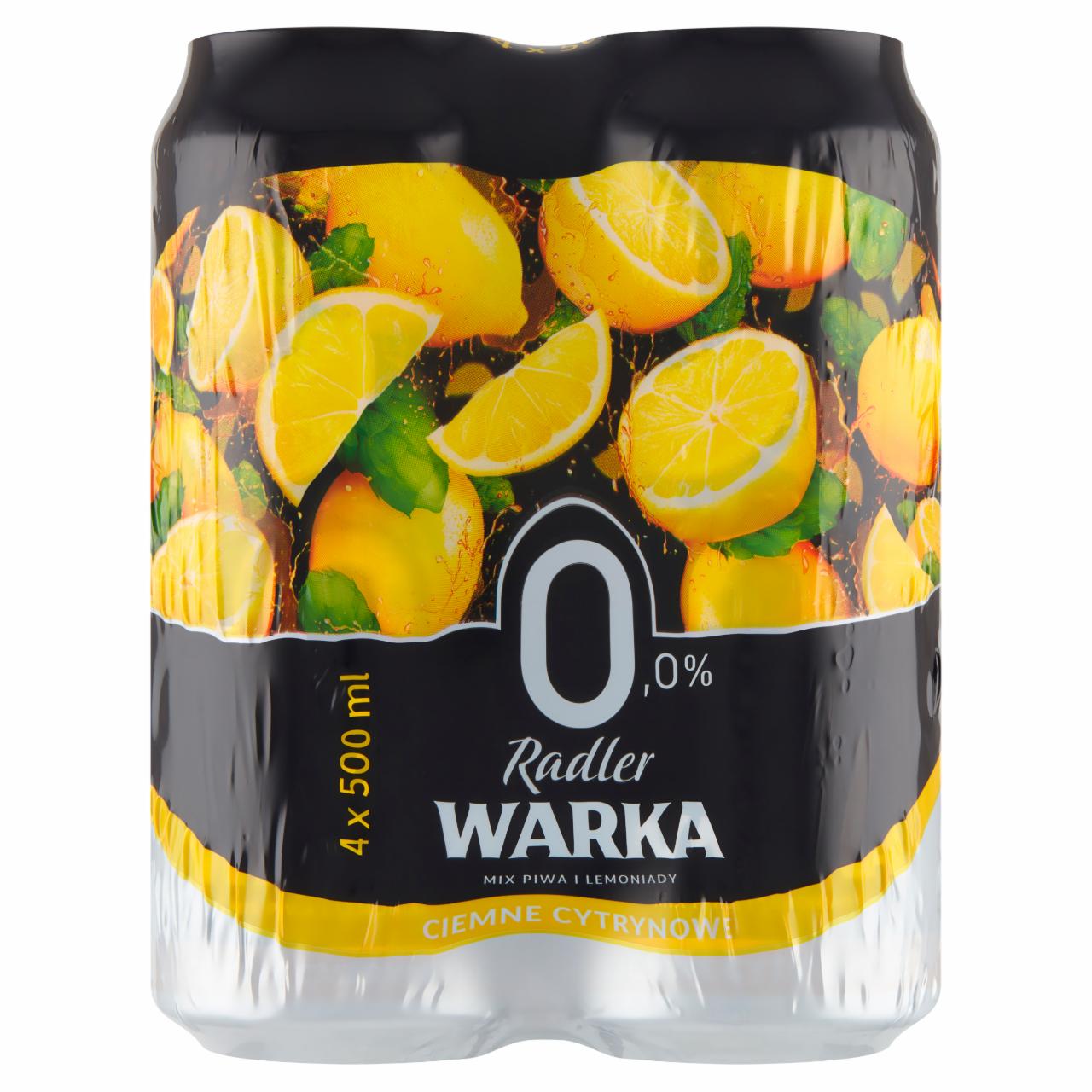 Zdjęcia - Warka Radler Piwo ciemne bezalkoholowe z lemoniadą o smaku cytrusowym 4 x 500 ml