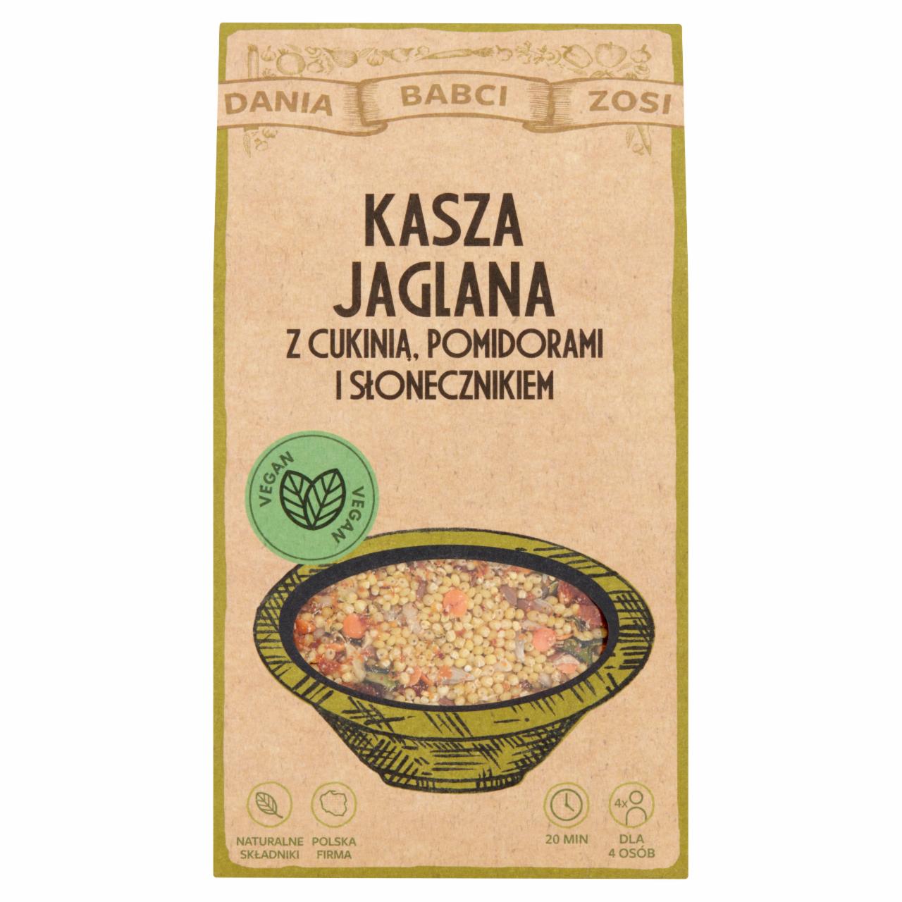 Zdjęcia - Dania Babci Zosi Kasza jaglana z cukinią pomidorami i słonecznikiem 250 g (2 x 125 g)