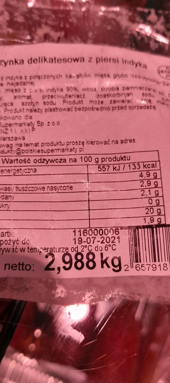 Zdjęcia - szynka delikatesowa z piersi indyka 92% mięsa