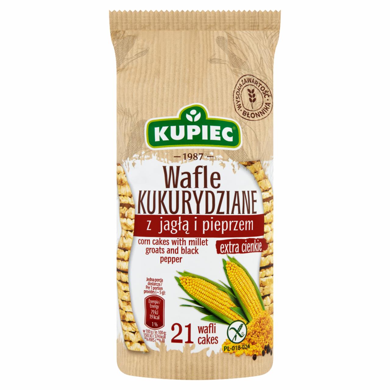 Zdjęcia - Kupiec Wafle kukurydziane z jagłą i pieprzem extra cienkie 105 g (20 sztuk)