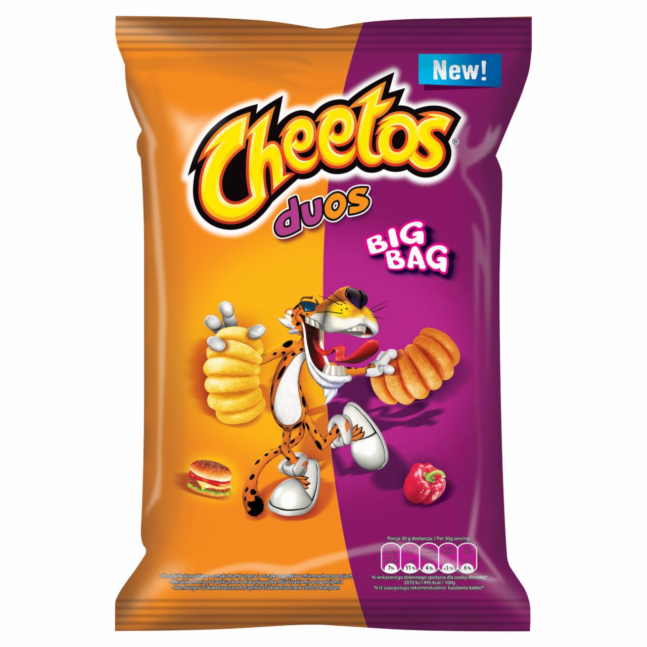 Zdjęcia - Cheetos duos Chrupki kukurydziane o smaku hamburgera i o smaku papryki 85 g