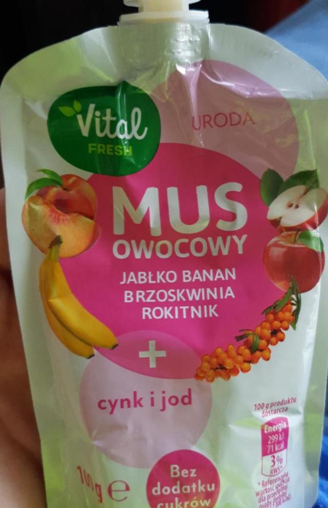 Zdjęcia - mus owocowy jabłko banan brzoskwinia rokitnik vital Fresh