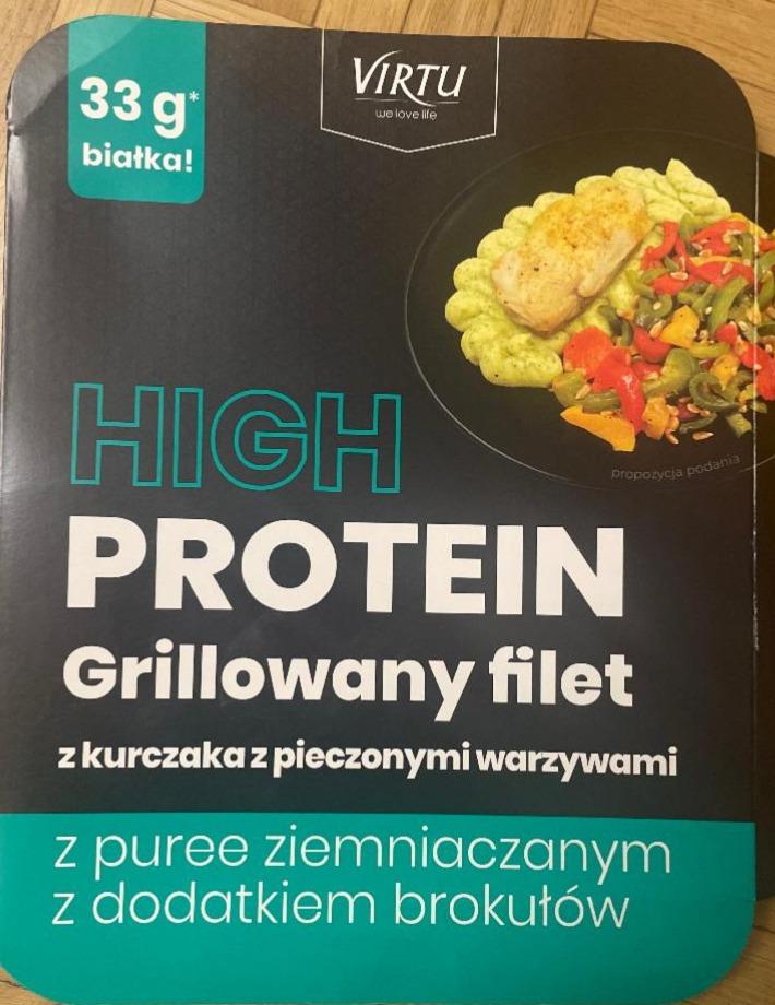 Zdjęcia - Grilowany filet z kurczaka z pieczonymi warzywami z puree ziemniaczanym z dodatkiem brokułów Virtu