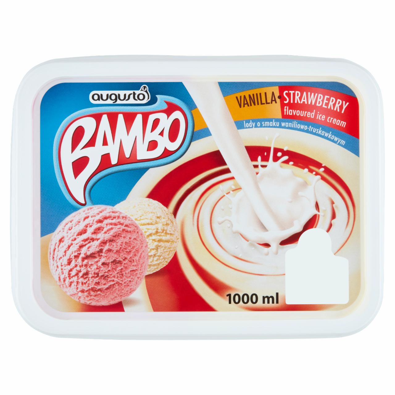 Zdjęcia - Lody o smaku waniliwoo truskawkowym Bambo Augusto