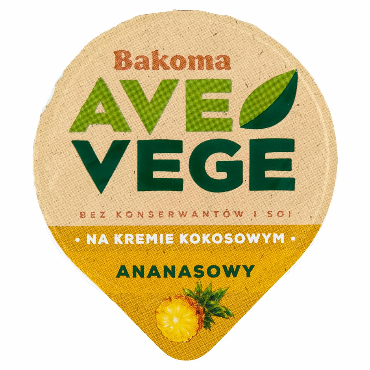 Zdjęcia - Bakoma Ave Vege Deser na kremie kokosowym ananasowy 150 g