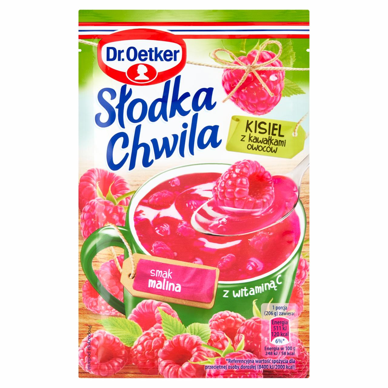 Zdjęcia - Słodka Chwila Kisiel z kawałkami owoców smak malina Dr. Oetker