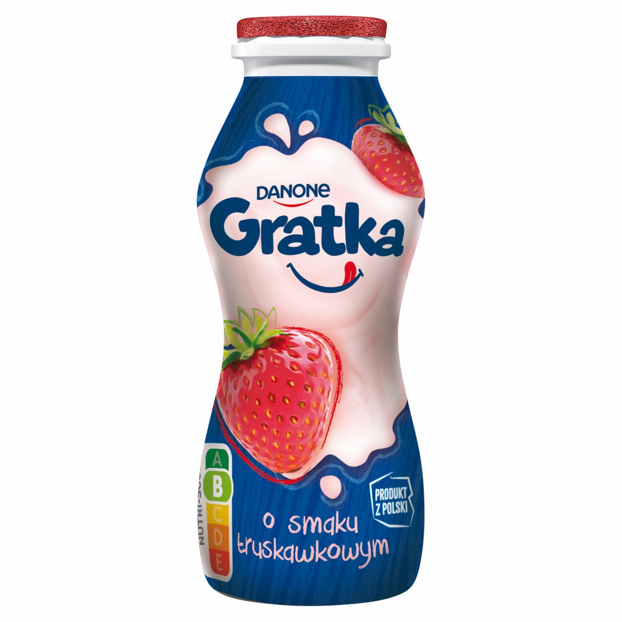 Zdjęcia - Napój mleczny o smaku truskawkowym Gratka Danone