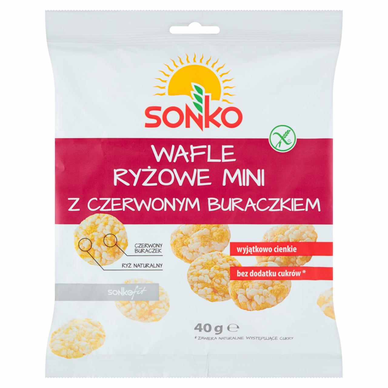 Zdjęcia - Sonko Wafle ryżowe mini z czerwonym buraczkiem 40 g