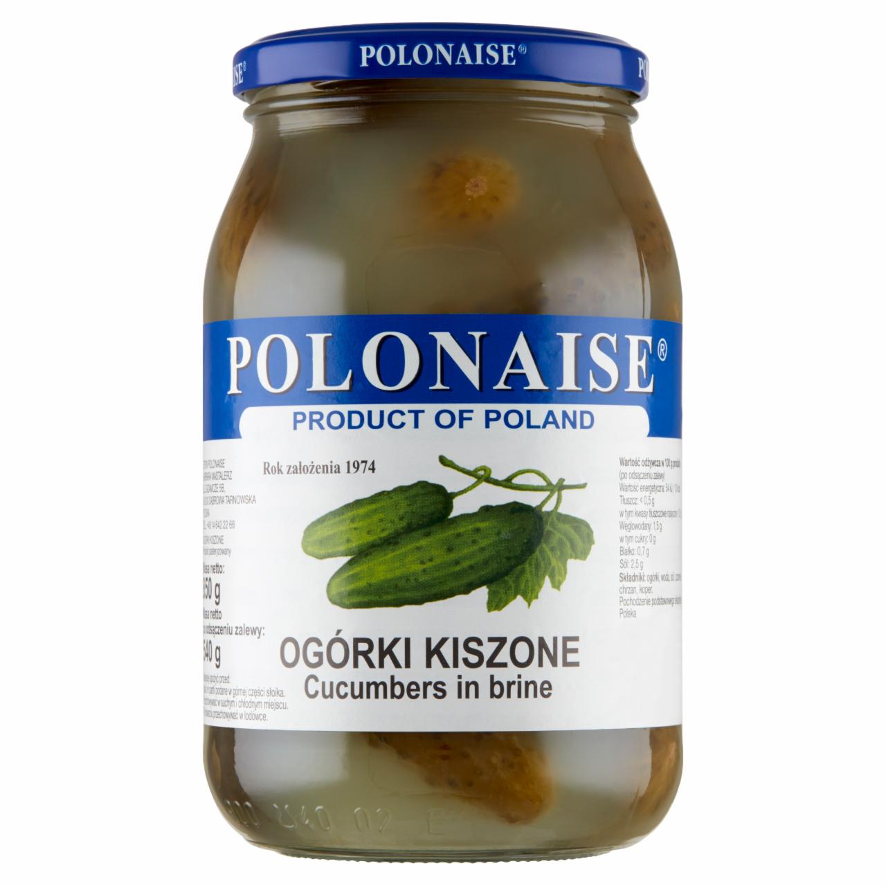 Zdjęcia - Polonaise Ogórki kiszone 850 g