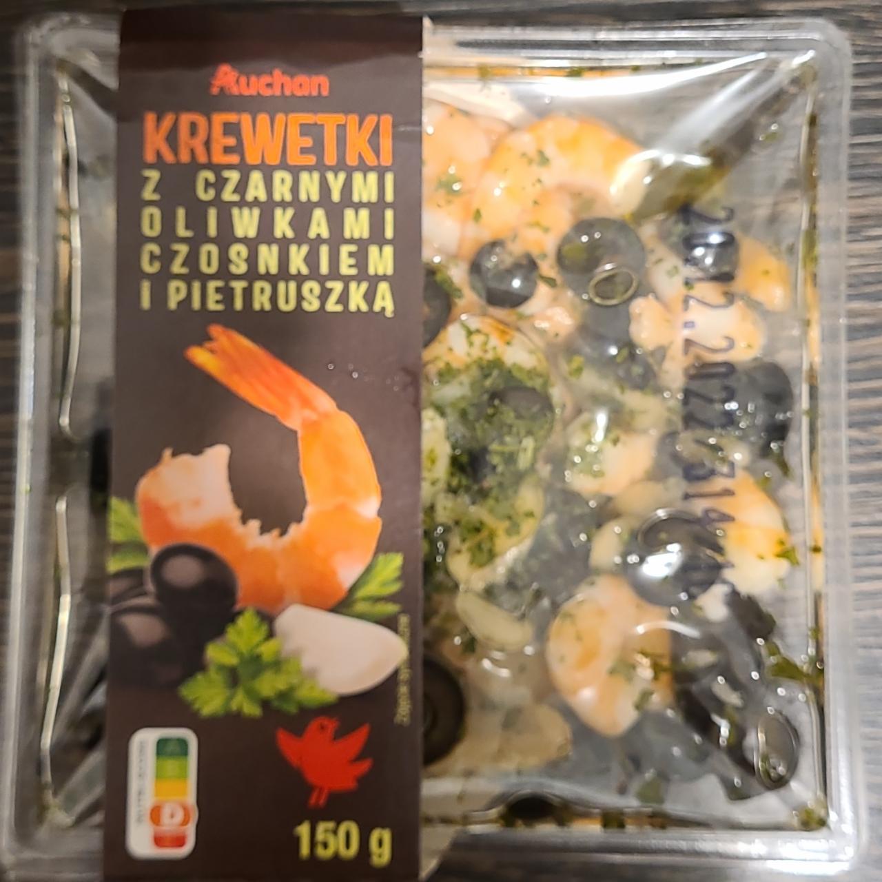 Zdjęcia - Krewetki z czarnymi oliwkami, czosnkiem i pietruszką Auchan