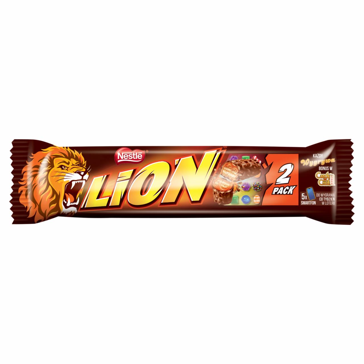 Zdjęcia - Lion Nadziewany wafel z karmelem i płatkami pszennymi oblany mleczną czekoladą 60 g (2 x 30 g)