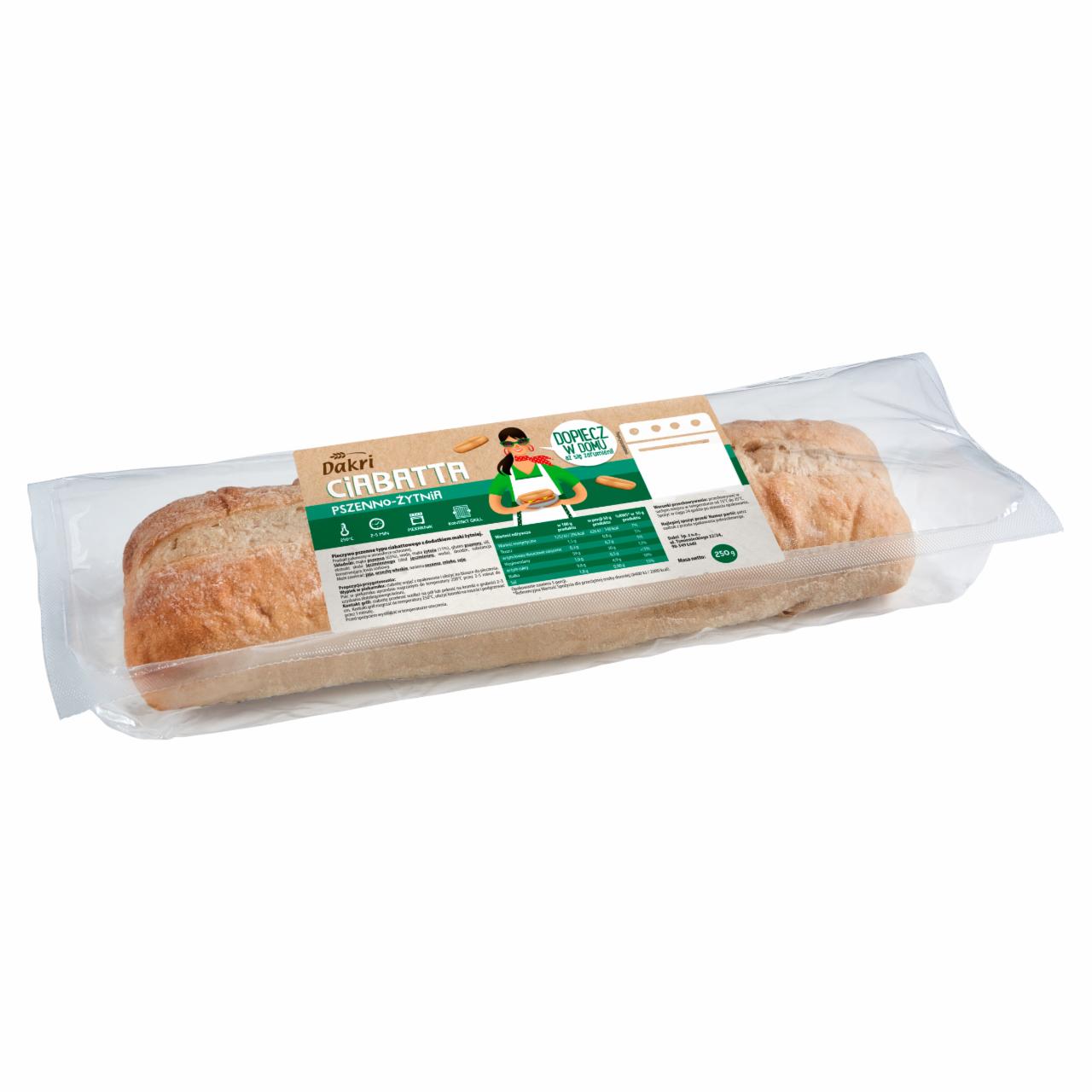 Zdjęcia - Dakri Ciabatta pszenno-żytnia 250 g