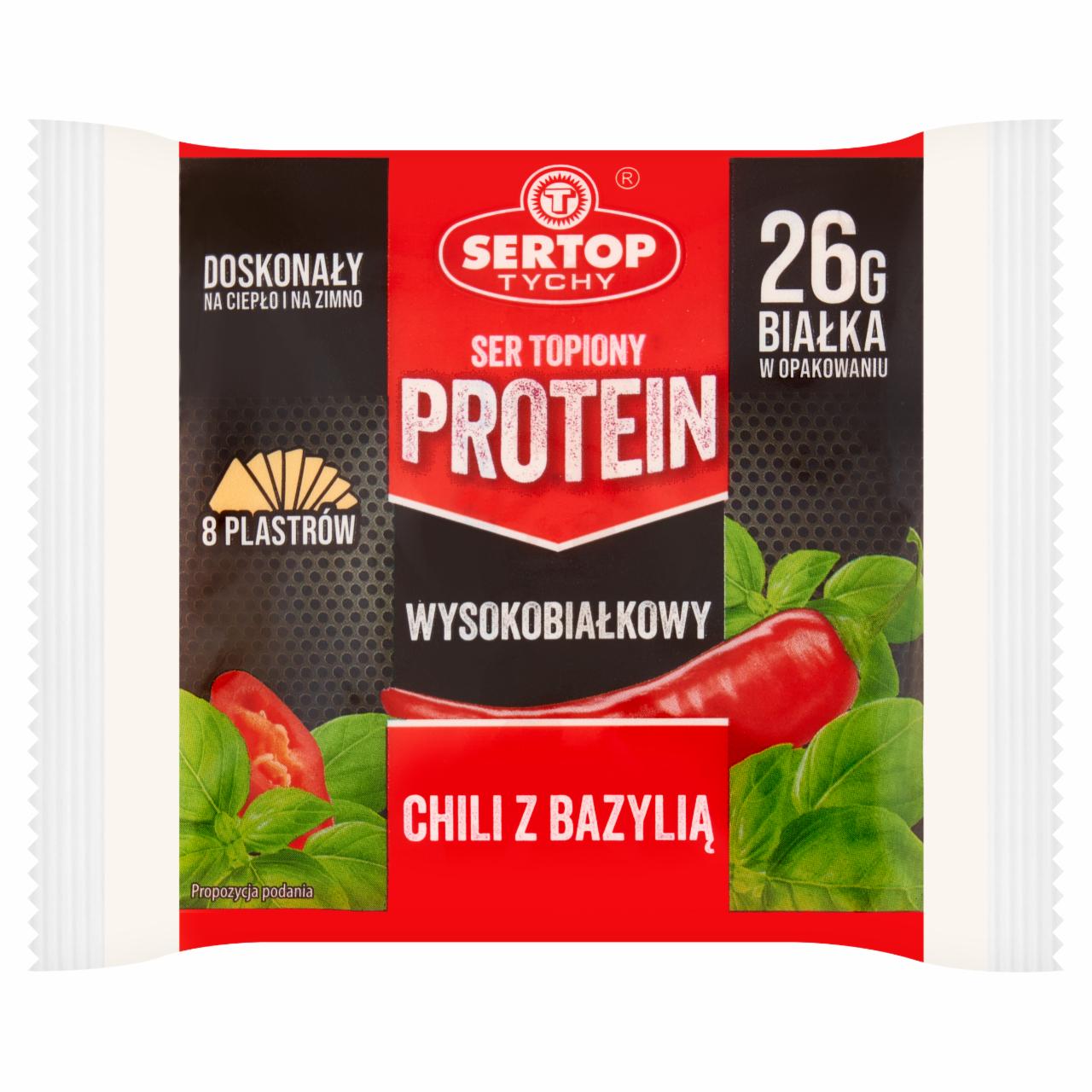 Zdjęcia - Sertop Tychy Protein Ser topiony w plastrach chili z bazylią 130 g 