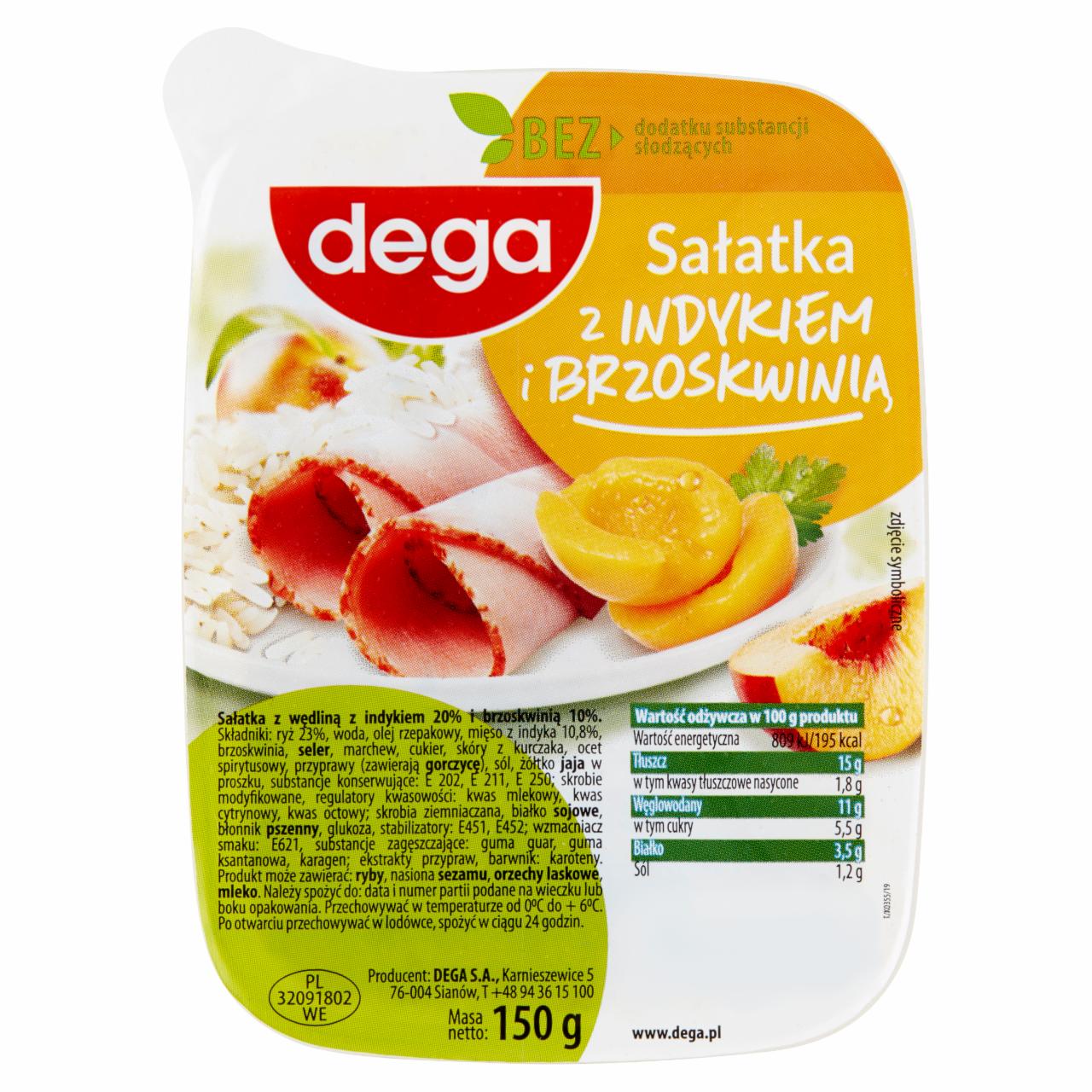 Zdjęcia - Dega Sałatka z indykiem i brzoskwinią 150 g