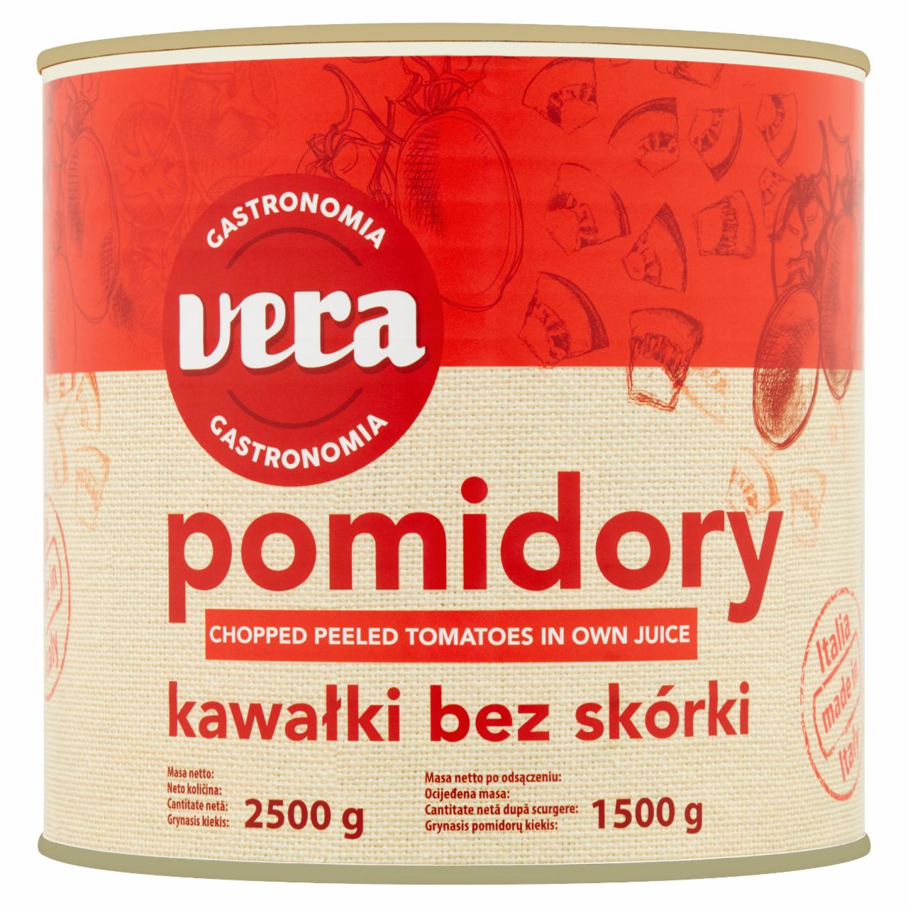 Zdjęcia - Vera Gastronomia Pomidory kawałki bez skórki 2500 g