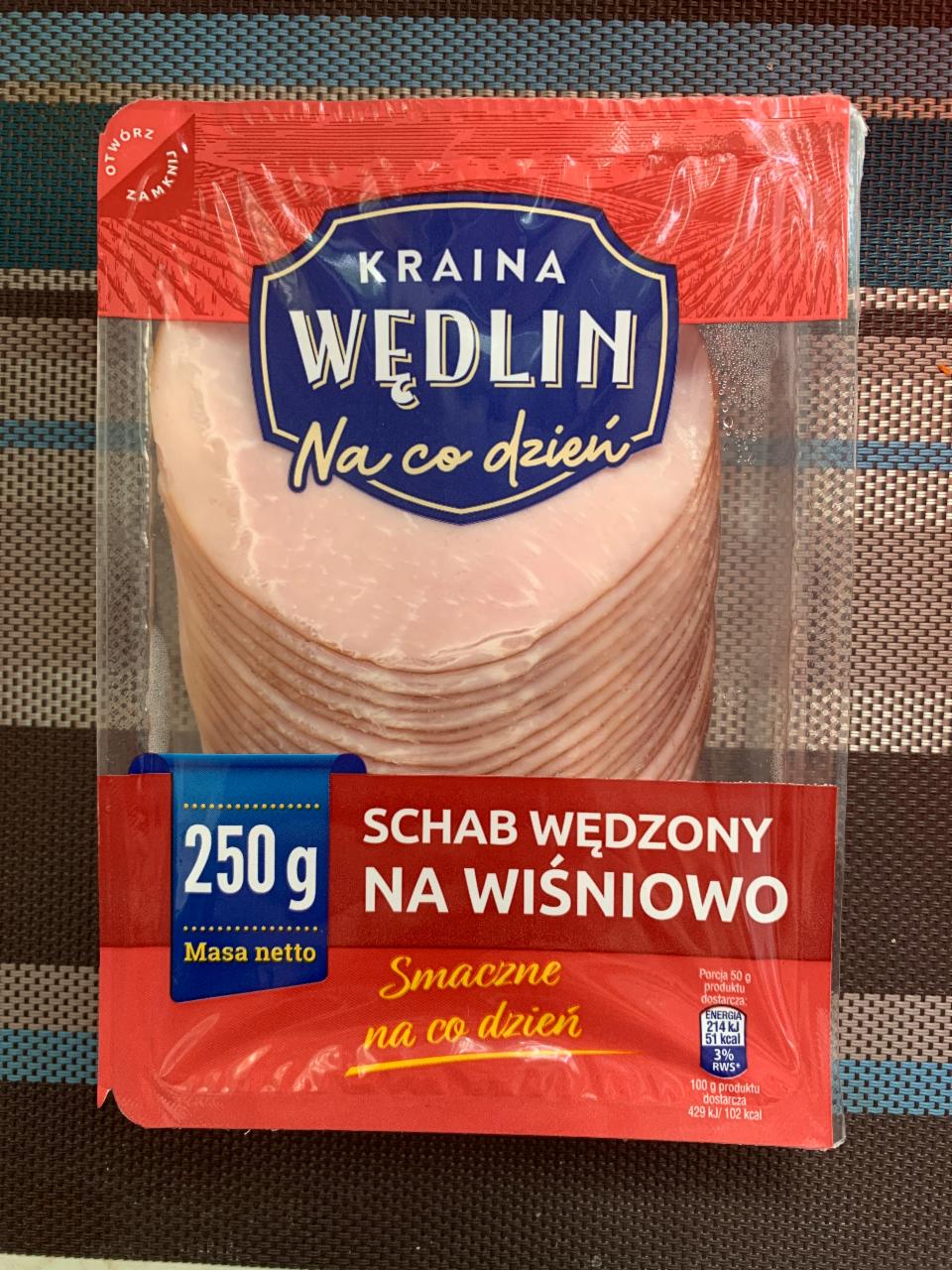 Zdjęcia - Schab wędzony na wiśniowo w plastrach Kraina Wędlin